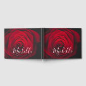 モノグラムカスタムレッドローズヴィンテージ写真 ゲストブック (全面)