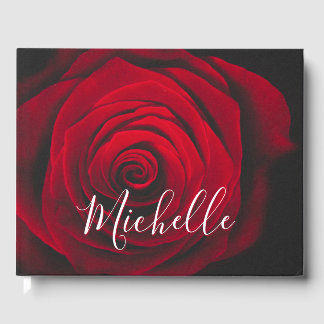 モノグラムカスタムレッドローズヴィンテージ写真 ゲストブック