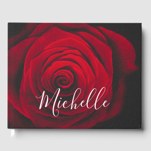 モノグラムカスタムレッドローズヴィンテージ写真 ゲストブック (正面)