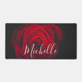 モノグラムカスタムレッドローズヴィンテージ写真 デスクマット (正面)