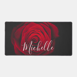 モノグラムカスタムレッドローズヴィンテージ写真 デスクマット