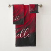 モノグラムカスタムレッドローズヴィンテージ写真 バスタオルセット (インサイチュ)