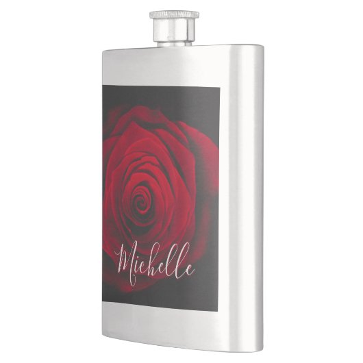 モノグラムカスタムレッドローズヴィンテージ写真 フラスク (左)