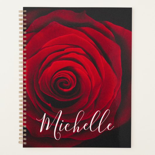 モノグラムカスタムレッドローズヴィンテージ写真 プランナー手帳 (正面)