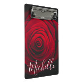 モノグラムカスタムレッドローズヴィンテージ写真 ミニクリップボード (アングル)