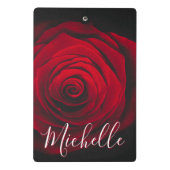 モノグラムカスタムレッドローズヴィンテージ写真 ミニクリップボード (裏面)