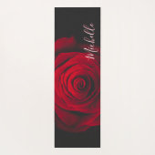 モノグラムカスタムレッドローズヴィンテージ写真 ヨガマット (裏面)