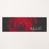 モノグラムカスタムレッドローズヴィンテージ写真 ヨガマット (正面(横))