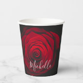 モノグラムカスタムレッドローズヴィンテージ写真 紙コップ (正面)