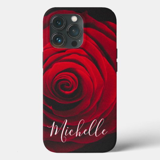 モノグラムカスタムレッドローズヴィンテージ写真 Case-Mate iPhoneケース (裏面)