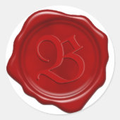 モノグラムカスタムレッドワックスシール ラウンドシール (正面)