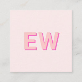 モノグラムカスタムロゴソーシャルメディアのアイコン |ピンク スクエア名刺
