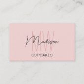 モノグラムカスタムロゴベーカリーピンク 名刺 (正面)