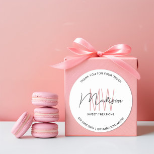 モノグラムカスタムロゴホワイトベーカリーシール ラウンドシール