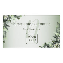 モノグラムカスタムロゴ緑のフローラ葉 名札