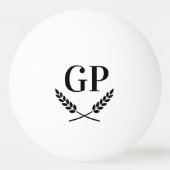 モノグラムカスタムローレルクレストロゴピンポンボール 卓球ボール (正面)