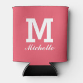 モノグラムカスタム名イニシャルコーラル缶クーラー 缶クーラー (正面)