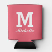 モノグラムカスタム名イニシャルコーラル缶クーラー 缶クーラー (裏面)