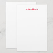 モノグラムカスタム名文字赤白 便箋 (正面/裏面)