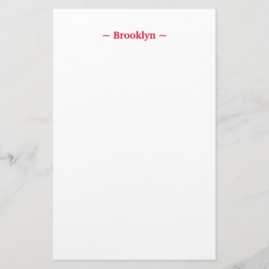 モノグラムカスタム名文字赤白 便箋 (正面)