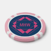 モノグラムカスタム幾何学的パターントランプのポーカーチップ ポーカーチップ (シングル)