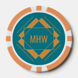 モノグラムカスタム幾何学的パターントランプのポーカーチップ ポーカーチップ