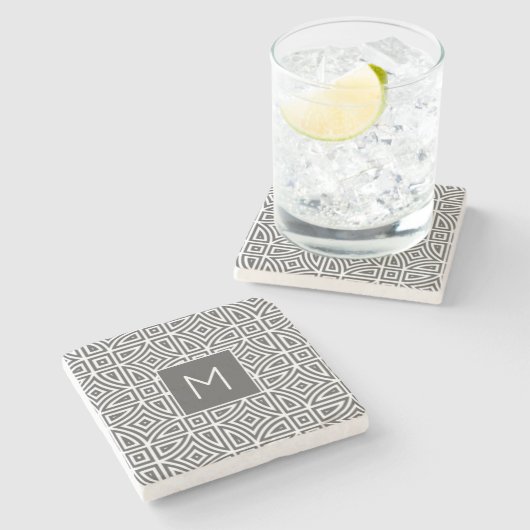 モノグラムカスタム抽象芸術パターン塗装機 ストーンコースター (横)