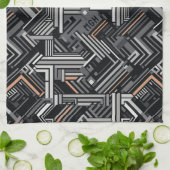 モノグラムカスタム抽象芸術工業パターン キッチンタオル (折り畳み)