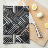 モノグラムカスタム抽象芸術工業パターン キッチンタオル (四つ折り)