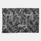 モノグラムカスタム抽象芸術工業パターン キッチンタオル (横)