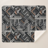 モノグラムカスタム抽象芸術工業パターン シェルパブランケット (正面(横))