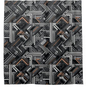 モノグラムカスタム抽象芸術工業パターン シャワーカーテン (正面)