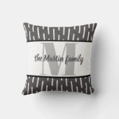 モノグラムカスタム枕グレーと白 クッション (裏面)