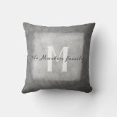 モノグラムカスタム枕グレーと白 クッション (裏面)