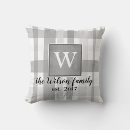 モノグラムカスタム枕グレー及びホワイトプライド クッション