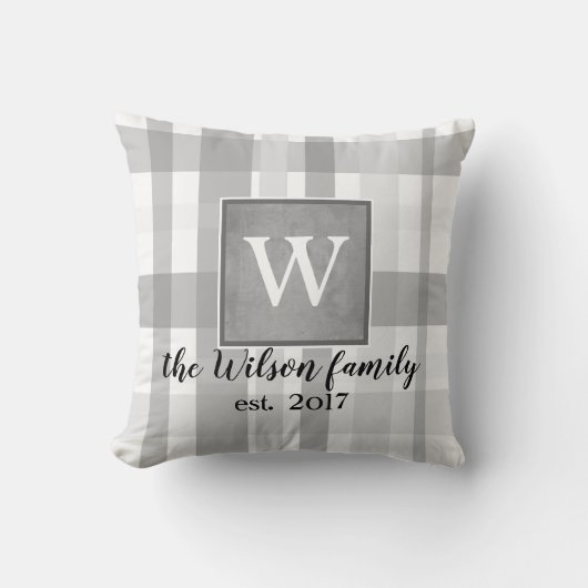 モノグラムカスタム枕グレー及びホワイトプライド クッション (正面)