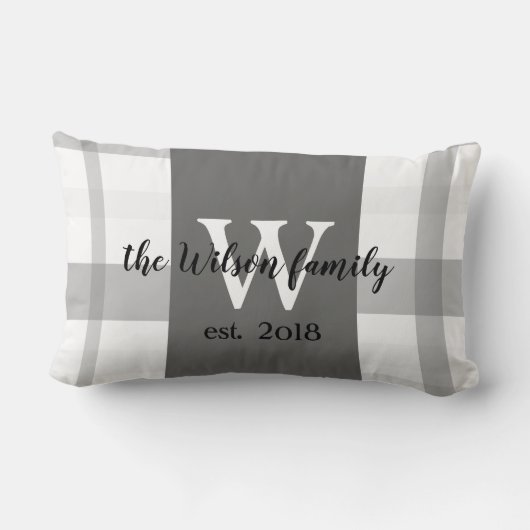 モノグラムカスタム枕グレー及びホワイトプライド ランバークッション (裏面)