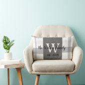 モノグラムカスタム枕グレー及びホワイトプライド ランバークッション (椅子)