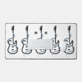 モノグラムカスタム様式化ギター デスクマット (キーボード&マウス)