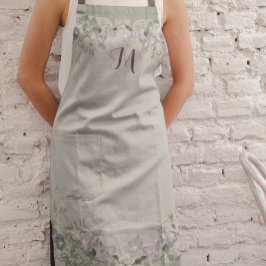モノグラムカスタム水彩フローラ エプロン