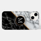 モノグラムカスタム白黒大理石 Case-Mate iPhoneケース (裏面 (横))