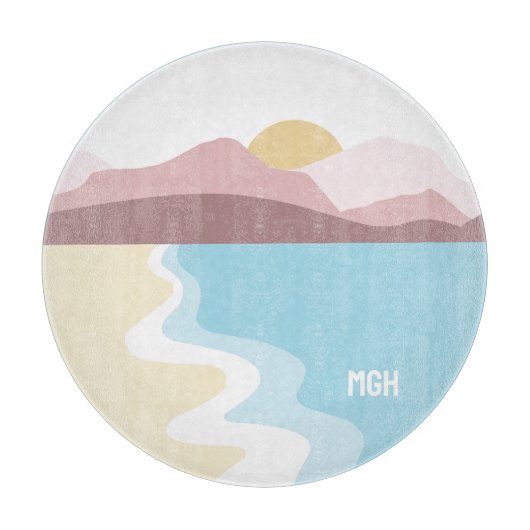 モノグラムカスタム自然イラストレーション カッティングボード (正面)