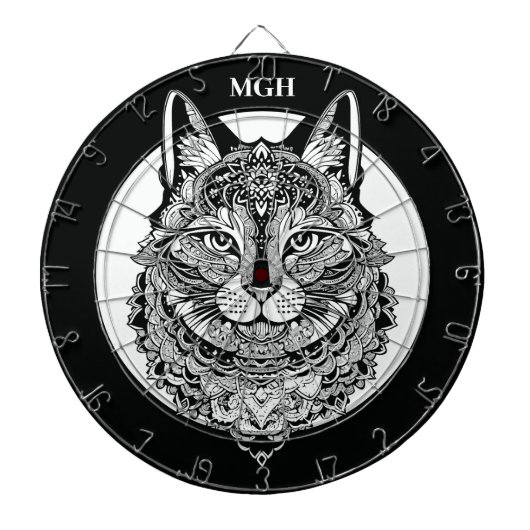 モノグラムカスタム装飾猫 ダーツボード (正面)