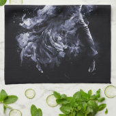 モノグラムカスタム踊りカップル キッチンタオル (折り畳み)