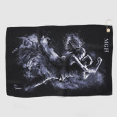 モノグラムカスタム踊りカップル ゴルフタオル (横)