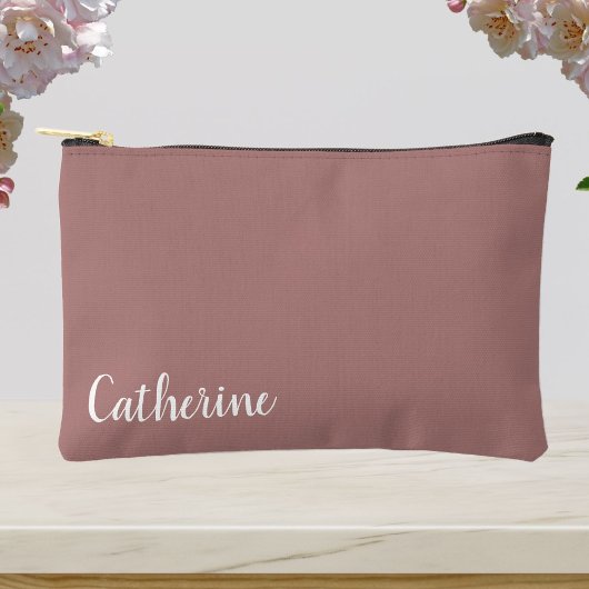 モノグラムカスタム、スクリプトの種類を持つ埃っぽいピンク アクセサリーポーチ