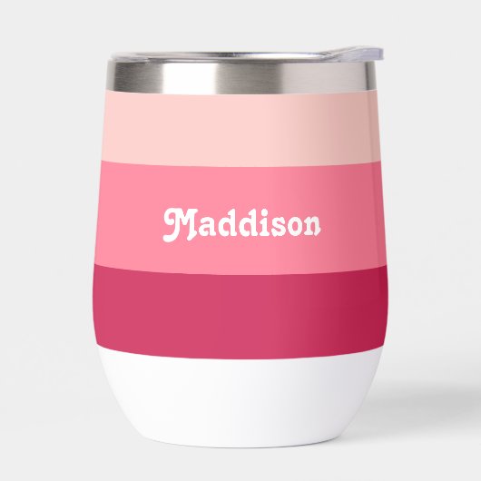 モノグラムカスタム、明るいピンクのレトロタイポグラフィ (左面)