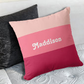 モノグラムカスタム、明るいピンクのレトロタイポグラフィ クッション