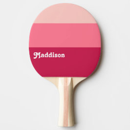 モノグラムカスタム、明るいピンクのレトロタイポグラフィ 卓球ラケット