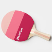 モノグラムカスタム、明るいピンクのレトロタイポグラフィ 卓球ラケット (横)